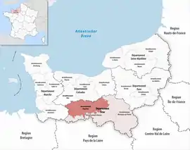 Location within the region Normandy