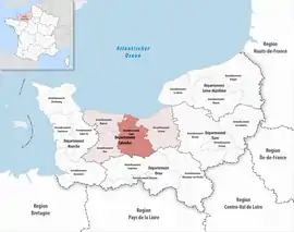 Location within the region Normandy