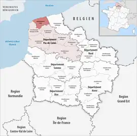 Location within the region Hauts-de-France