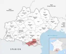 Location within the region Occitanie