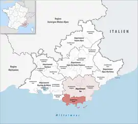 Location within the region Provence-Alpes-Côte d'Azur