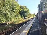 View looking south from platform