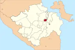 Location within South Sumatra