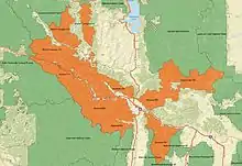 An overview map of Lolo National Forest with ranger districts and surrounding forests labelled