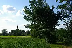 Distant view of the Saints Peter and Paul Church