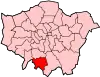 Location of the London Borough of Sutton in Greater London