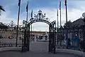 Another view of the gates in Lake Havasu City. At the top of the gates the date 1862 can be seen which is when Nesfield completed the Witley Court gardens.