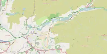 Image 12The Londendale reservoirs relative to Glossop and Hadfield (from Longdendale Chain)