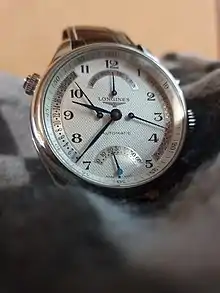 Automatic watch with day of the week, GMT, date and small seconds