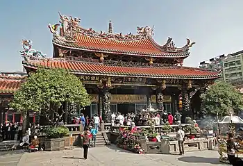 Lungshan Temple, a Taoist-Buddhist temple in Taipei.