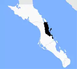 Location of Loreto in Baja California Sur.