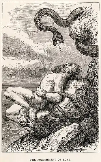 Image 9The Punishment of Loki, by Louis Huard (edited by Adam Cuerden) (from Wikipedia:Featured pictures/Culture, entertainment, and lifestyle/Religion and mythology)