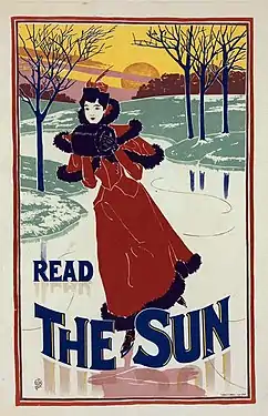 Louis Rhead, Poster for The Sun newspaper, January 1900