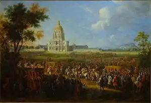 Louis XIV, visiting the Hôtel Royal des Invalides, 1706