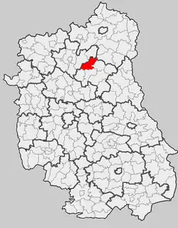 Location within the county and voivodeship