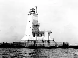 Lighthouse by Stearns Park in Ludington