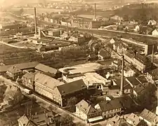 Meller furniture factory (front), Gebr. Kruse (middle), W.Melchersmann (behind the railway embankment) 1956