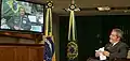 President Lula during a videoconference with the Brazilian astronaut