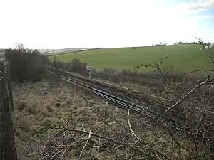 Photograph showing remains of Lullingstone station and site of proposed airfield