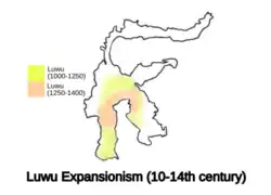 Luwu expansion on Sulawesi (1000-1400 AD)