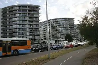 First high-rise flats in Mouat St