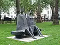 Sculpture Sitting Couple by Lynn Chadwick, Berkeley Square, London W1/UK