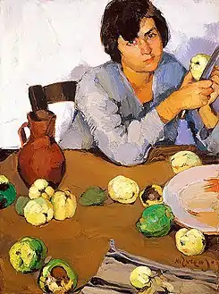 Peeling Quinces