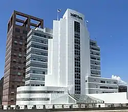 View of People’s bank building and downtown from I-95