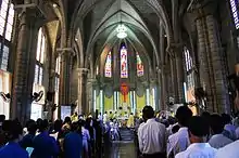 A ceremony inside the church.