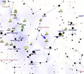 Map showing the location of M62.