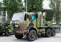 M-77 Oganj  multiple rocket launcher mounted on FAP 2026 BDS/A