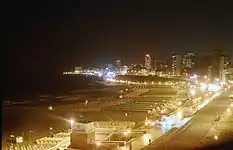 Mar del Plata's view at night from La Perla beaches