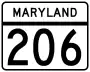 Maryland Route 206 marker