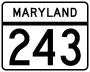 Maryland Route 243 marker