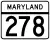 Maryland Route 278 marker