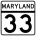 Maryland Route 33 marker