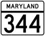 Maryland Route 344 marker