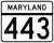 Maryland Route 443 marker