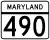 Maryland Route 490 marker