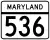 Maryland Route 536 marker