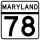 Maryland Route 78 marker