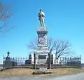 The Confederate Statue watches over Myrtle Hill Cemetery and Rome, Georgia on the top of the hill, "Crown Point".