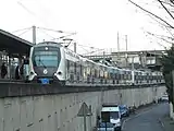 Train MI 09 of the RER A at the low station of Conflans-Fin-d'Oise.