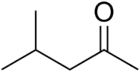 Skeletal formula of methyl isobutyl ketone