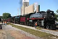 CPR No. 2816 leading a doubleheader with Milwaukee Road 261 in Red Wing, Minnesota on September 15, 2007