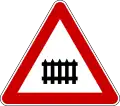 Level crossing with barrier ahead