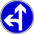 Proceed straight or turn left