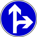 Proceed straight or turn right