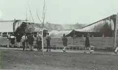 Some Students Explaining the Day After the Fire on C Building in 1969