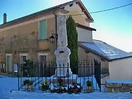 The town hall and the monument to the dead